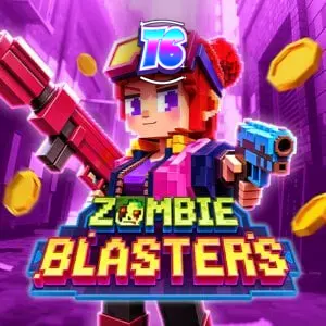 Tampilan antarmuka slot Zombie Blasters dengan gaya arkade retro